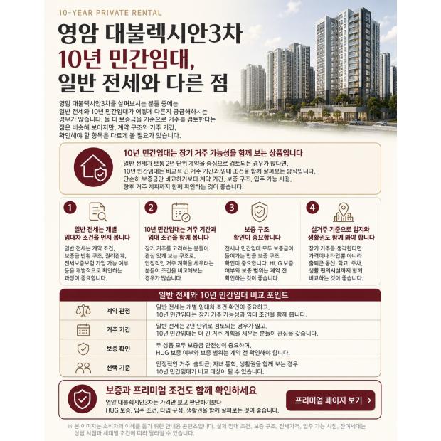 영암 대불렉시안3차 10년 민간임대, 일반 전세와 다른 점
